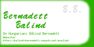 bernadett balind business card