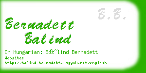 bernadett balind business card